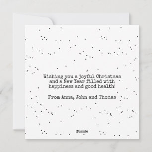Polka Dot Simple Schwarz-weiß Minimalistische Weih Feiertagskarte