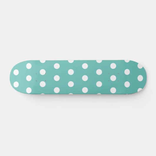 Polka Dot Skateboard (Aqua & White) (Horizontal)