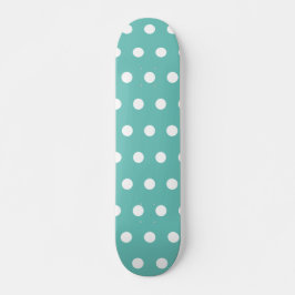 Polka Dot Skateboard (Aqua & White)