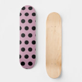 Polka Dot Skateboard (rosa & schwarz) (Vorderseite)