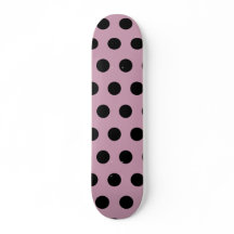 Polka Dot Skateboard (rosa & schwarz)