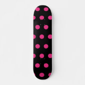 Polka Dot Skateboard (Schwarz & Neon Pink) (Vorne)