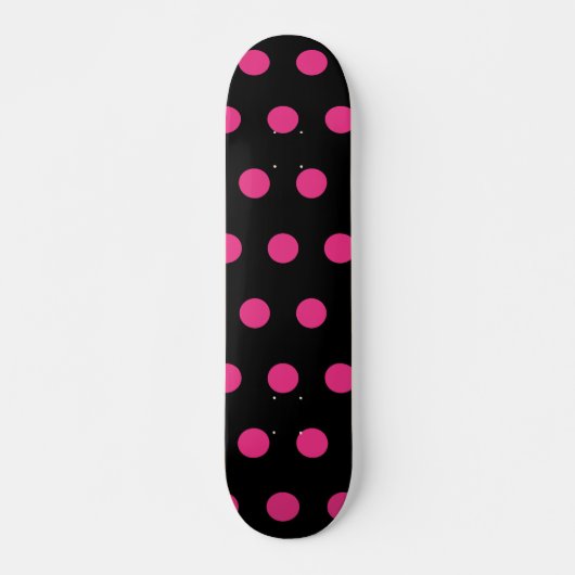 Polka Dot Skateboard (Schwarz & Neon Pink) (Vorne)