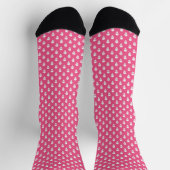 Polka Dot Skulls auf rosa Socken (Oben)