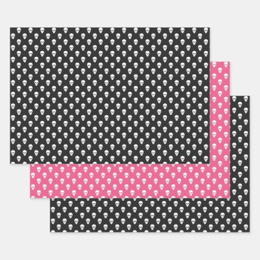Polka Dot Skulls Wrapping Paper Set Geschenkpapier Set (Set)