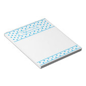 Polka Dot Sky Blue Personalisiert Border Notizblock (angewinkelt)