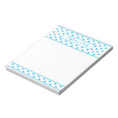 Polka Dot Sky Blue Personalisiert Border Notizblock (Rotiert)