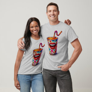 Polka Dot Smile Cup T-Shirt – Lustiges Cartoon-Paa