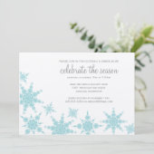 Polka Dot Snowflake Einladung (Stehend Vorderseite)