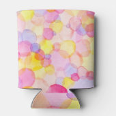Polka Dot Splash: Farbenfrohe Wasserfarbe Dosenkühler (Rückseite)