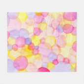 Polka Dot Splash: Farbenfrohe Wasserfarbe Fleecedecke (Vorderseite (Horizontal))