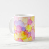 Polka Dot Splash: Farbenfrohe Wasserfarbe Kaffeetasse (Vorderseite Links)