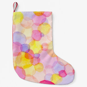 Polka Dot Splash: Farbenfrohe Wasserfarbe Kleiner Weihnachtsstrumpf