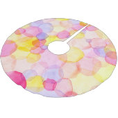 Polka Dot Splash: Farbenfrohe Wasserfarbe Polyester Weihnachtsbaumdecke (Schrägansicht)