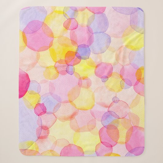 Polka Dot Splash: Farbenfrohe Wasserfarbe Sherpadecke (Vorderseite)