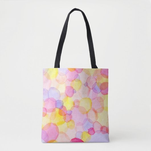Polka Dot Splash: Farbenfrohe Wasserfarbe Tasche (Vorderseite)