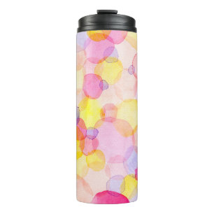 Polka Dot Splash: Farbenfrohe Wasserfarbe Thermosbecher