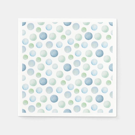 "Polka Dot Splash" Wasserfarbe Babydusche Napkins Serviette (Vorderseite)