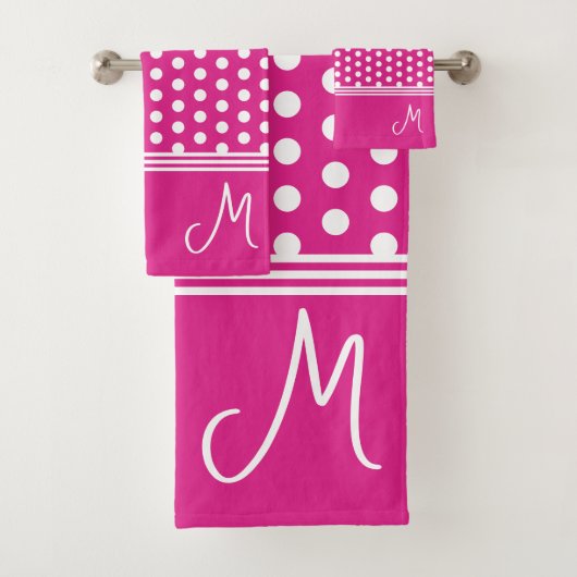 Polka Dot Spotty Badhandtuch Set (Insitu)