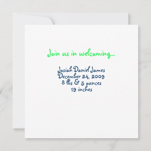 Polka Dot Square Initials Blue Ankündigung (Rückseite)