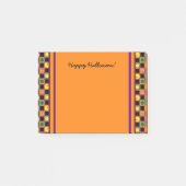 Polka Dot Squares Halloween Pumpkin Pattern Post-it Klebezettel (Vorderseite)
