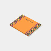 Polka Dot Squares Halloween Pumpkin Pattern Post-it Klebezettel (angewinkelt)