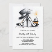 Polka Dot Stiletto Shoes Birthday Party Einladung (Vorderseite)