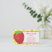 Polka Dot Strawberry Business Card Calling Card Visitenkarte (Stehend Vorderseite)
