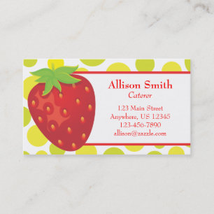 Polka Dot Strawberry Business Card Calling Card Visitenkarte