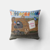 Polka-Dot Street Art Scene Kissen (Rückseite)