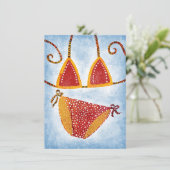 Polka Dot String Bikini Grußkarte Karte (Stehend Vorderseite)