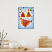Polka Dot String Bikini Poster Kunst, Dichtung und (Küche)