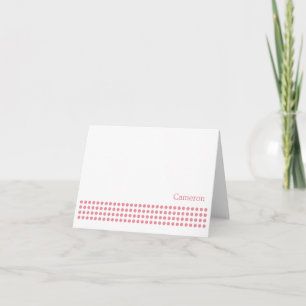 Polka Dot Stripe Blank Note Card pink Dankeskarte