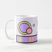 Polka Dot & Stripes Lila Monogramm-Tasse Kaffeetasse (Links)