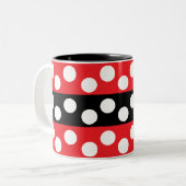 Polka Dot Stripes Muster Zweifarbige Tasse (Vorderseite Links)