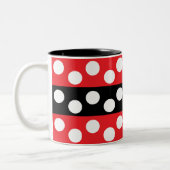 Polka Dot Stripes Muster Zweifarbige Tasse (Links)