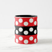 Polka Dot Stripes Muster Zweifarbige Tasse (Mittel)