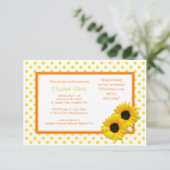 Polka Dot Sunflower Wedding Brautparty Einladung (Stehend Vorderseite)