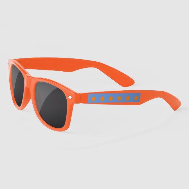 Polka Dot Sunglasses (Denim Blue & Orange) (Links)