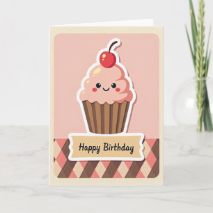 Polka Dot Süßer Cupcake-Karten Karte
