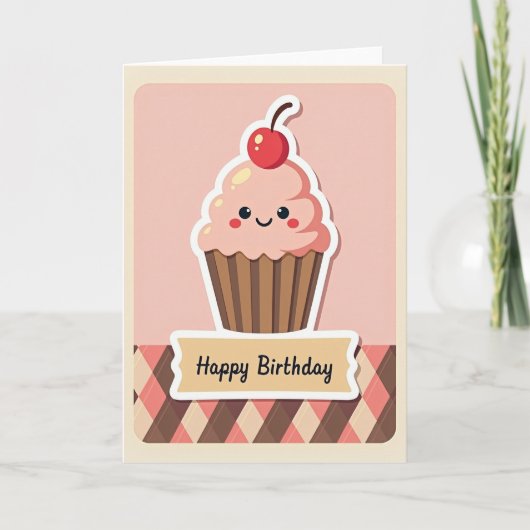 Polka Dot Süßer Cupcake-Karten Karte (Vorderseite)