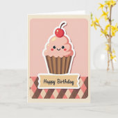 Polka Dot Süßer Cupcake-Karten Karte (Gelbe Blume)