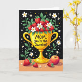 Polka Dot Süßeste Mama Karte (Gelbe Blume)