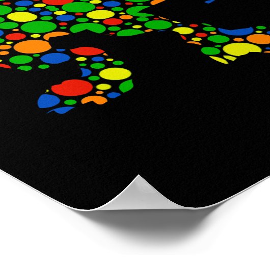 Polka Dot T Rex Dinosaur 15. September Dot Day Poster (Ecke)