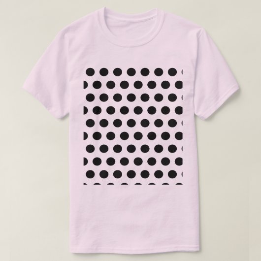 Polka Dot T - Shirt (rosa und schwarz) (Design vorne)