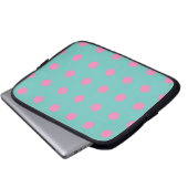 Polka Dot Tablet Case (Aqua & Pink) (Vorne Knopf)