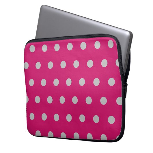 Polka Dot Tablet Case (Hot Pink & Gray) (Vorderseite Links)