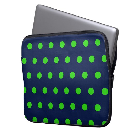 Polka Dot Tablet Case (Navy Blue & Lime Green) (Vorderseite Links)