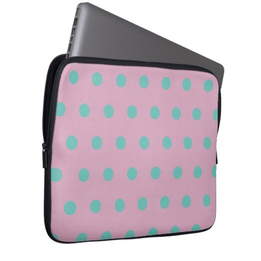Polka Dot Tablet Case (Pink & Aqua) (Vorne Rechts)