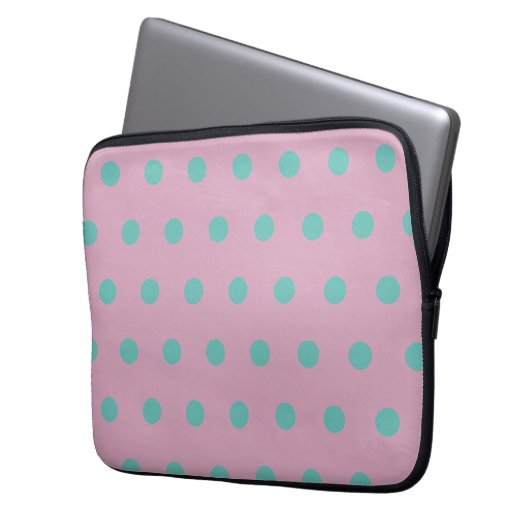Polka Dot Tablet Case (Pink & Aqua) (Vorderseite Links)